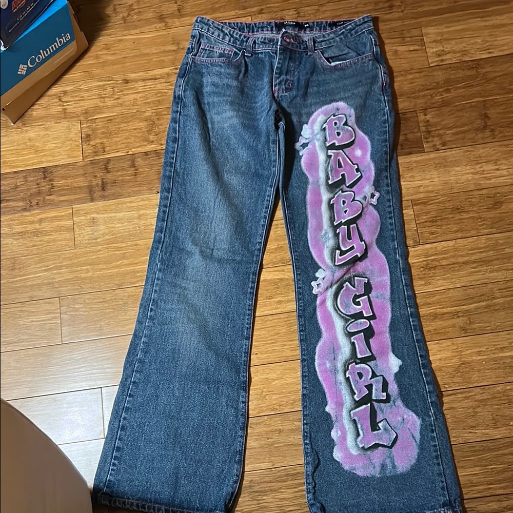 Jaded London low rise 27 graffiti baby girl jeans. Good condition.